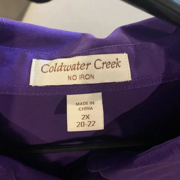 Coldwater Creek Rich Purple 3/4 Sleeve Blouse - Picture 4 of 4
